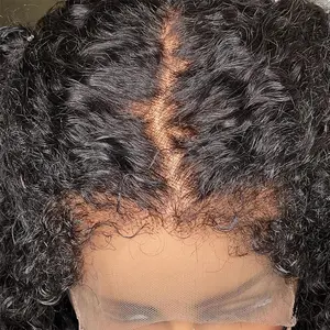 4c Edges Afro Kinky Curly 13x6 Hd Frontal Wig 100% Human Hair Quality 250 Density Afro Deep Wave Curly Lace Front Human Hair Wigs For Women on sale