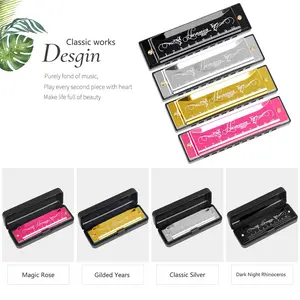 10 Hole 20 Tone Harmonica, 1 Count Colorful C-key Harmonica, Musical Instrument for Beginners & Professionals