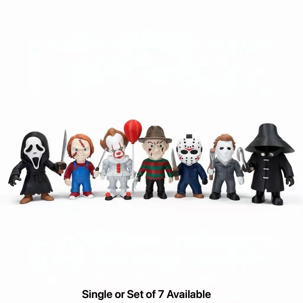 Horror Movie Character Figurine, collectible figurines, Figurine Collectibles, Pennywise Chucky Joker Freddy Halloween Desktop Decoration, Adult Stress Relief Collection Toy, Figures