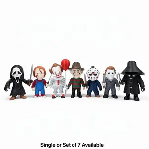 Horror Movie Character Figurine, Pennywise Chucky Joker Freddy Halloween Desktop Decoration, Adult Stress Relief Collection Toy