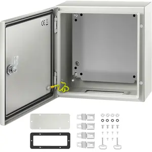 VEVOR NEMA Steel Enclosure, Summervibes,Summervibes, 12 x 12 x 6'', IP66 Waterproof & Dustproof, Outdoor/Indoor Electrical Junction Box with Mounting Plate