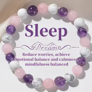 Amethyst White Turquoise Rose Quartz Bracelet – 8mm Natural Stone Beads, Emotional Balance, Peace, Stress Relief, Unique Gift for Her