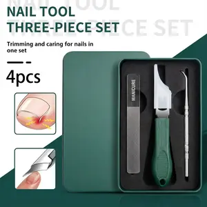 Manicure Nail Tool 3-Piece Set Ultra-Sharp Stainless Steel Clipper File & Cuticle Lifter for Precision Trimming Care Professional Quality Easy-Clean Durable