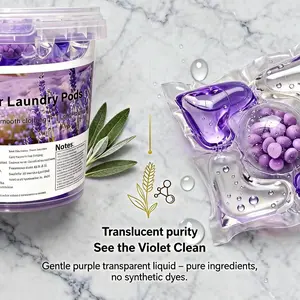 Five-In-One Scented Laundry Beads, Long-Lasting Fresh Fragrance, Eco-Friendly, Lavender, 30/60 Pieces, Deep Clean, Low Foam, Gentle Care, Laundry Detergent Pods