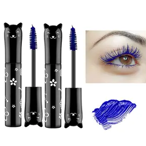 2 PCS Purple Cat eye mascara　Colored Makeup Waterproof Fast Dry Eyelashes Curling Lengthening Makeup Eye Lengthening, Lifting, Curling