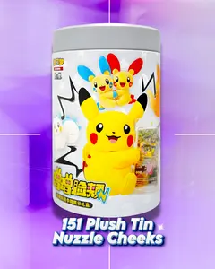 Pokemon 151 TIN TCG Chinese SC Nuzzle Cheeks Plush Toy Card Gift Box Sealed USA