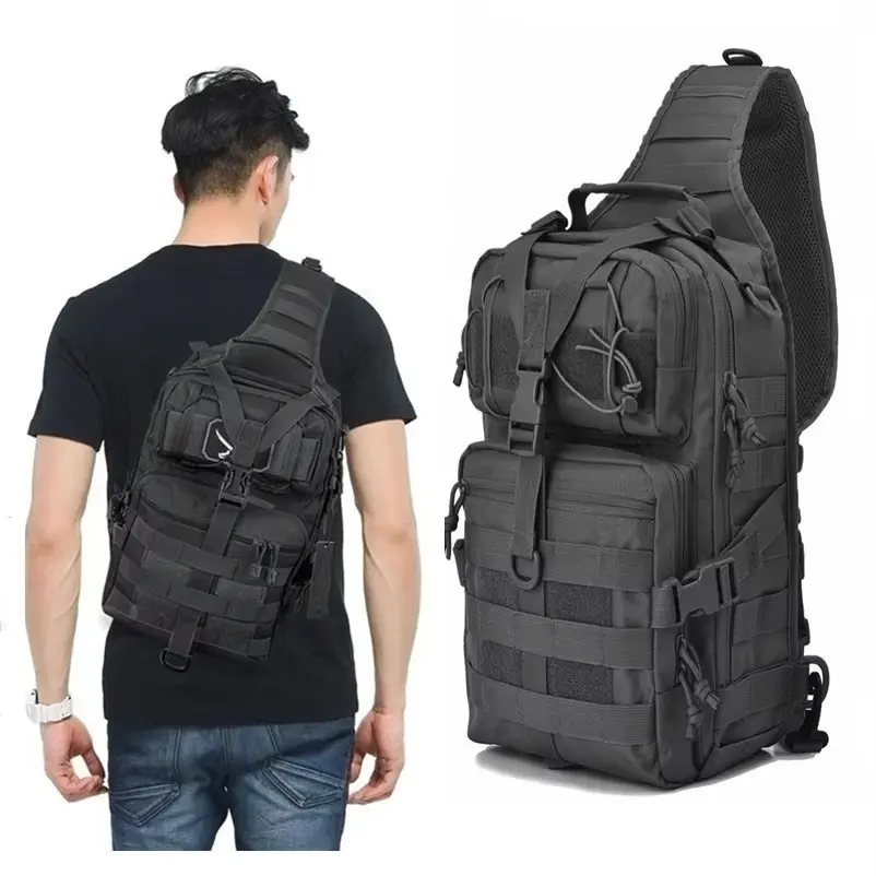 Waterproof Oxford Cloth Tactical Durable Travel Chest Bag, Large Capacity Shoulder Bag, Camouflage Crossbody Backpack, Multifunctional Portable Bag for Outdoor Sports, Crossbody Bags