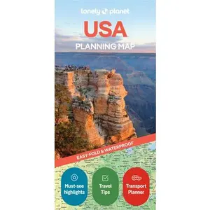 Lonely Planet USA Planning Map: Durable, Waterproof, Easy-Fold Travel Map with Attractions, Itineraries & Transport Guide -- Lonely Planet, Sheet Map, Folded