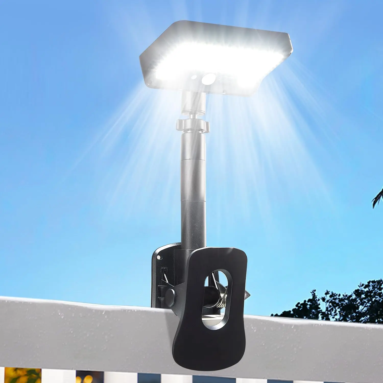 Witimsel Clip On Solar Lights for Outside - 600 Lumens Motion Sensor Light for Fence, Gutter & Yard | 3 Smart Modes, Weatherproof IP65, Wide 120° Detection waterproof led portable garage Adjustable Outdoor Lighting solar lights outdoor