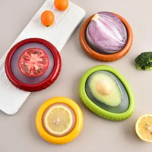 4-Piece Food Storage Container Set, Refrigerator Fruit Storage Containers, Antioxidant Storage Containers for Fruits and Vegetables, Reusable Antioxidant Fruit Storage Containers, Ideal for Avocados, Onions, Lemons, and Tomatoes, Kitchenware.