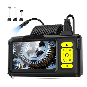 Borescope Camera with Light, 1080P HD Endoscope with 8 Adjustable LEDs, 4.3" Inspection Camera with 16.4ft Semi-Rigid Cable, 8mm IP67 Waterproof Lens-Father's Day Gift&Cool Gadgets for Men