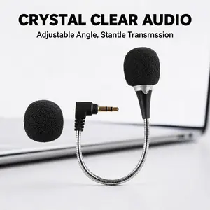 M02 Flexible Gooseneck Wired Microphone, Live Streaming Mic, 9cm Ultra-Compact Portable, High-Quality Audio Low Wind Noise, Ideal for Streamers, Students, Office Meetings