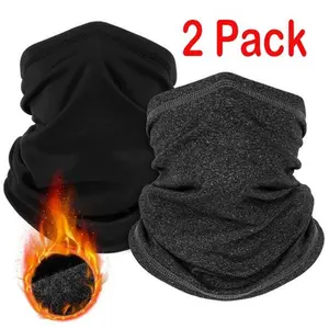 Winter Neck Gaiter Warmer 2 Pack for Men Women Windproof Fleece Face Mask Bandana Scarf Ultra Warm Protection Cold Weather Sport Unisex High Elasticity One Size Fits Most