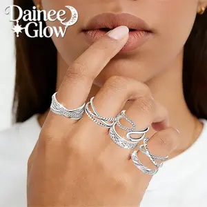 Minimalist S925 Sterling Silver Interlocking Ring Everyday Jewelry Twist & Infinity Stackable Ring Collection 925 Sterling Silver, For Stackable Jewelry Lovers, Everyday Wear & Gift Giving Silver