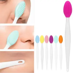 Silicone Blackhead Cleansing Brush - Dual-Sided Exfoliating Face Scrubber for Men & Women, Hypoallergenic Facial Easy-Clean Skin Tool, Beauty Tools, Blackhead Remover