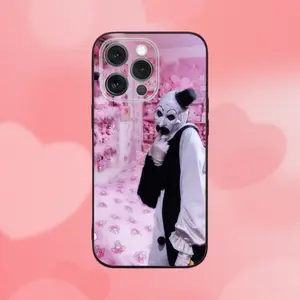 Horror Art the Clown Funny Phone Case For iPhone 17 Air 16 15 14 13 12 11 Pro Max Plus,Soft Silicone Black Case