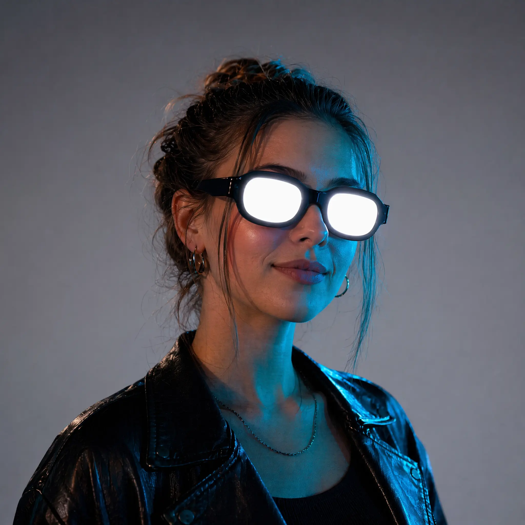 Futuristic Glowing LED Eyewear with Transparent Lenses, Luminous Party Accessories, Cool Light-Up Photo Props for Adults & Kids, Perfect for Raves, Clubs, Music Festivals & Holiday Events-MM3
