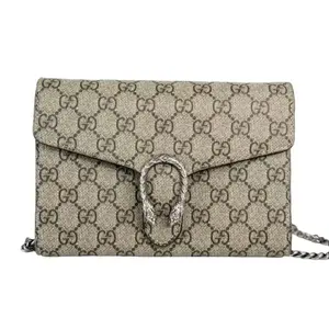 Pre-owned GUCCI Leather Crossbody Bags GG Logo Supreme Dionysus Wallet on Chain Crossbody Bag