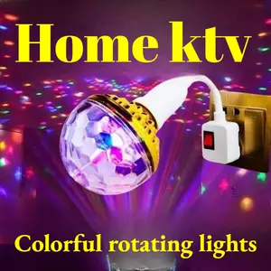Indoor Atmosphere Light Colorful Golden Magic Ball - KTV Atmosphere Light Colorful Rotating Color Light Universal E27 Screw Mouth Light Bulb Flash Rotating Magic Ball Light,Christmas Indoor Ambient Light