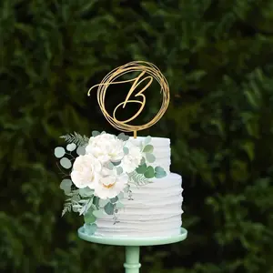 Gold Cake topper for Wedding Cake Topper Personalized cake topper Rustic wedding cake topper Custom Mr and Mrs cake topper Anniversary Cake