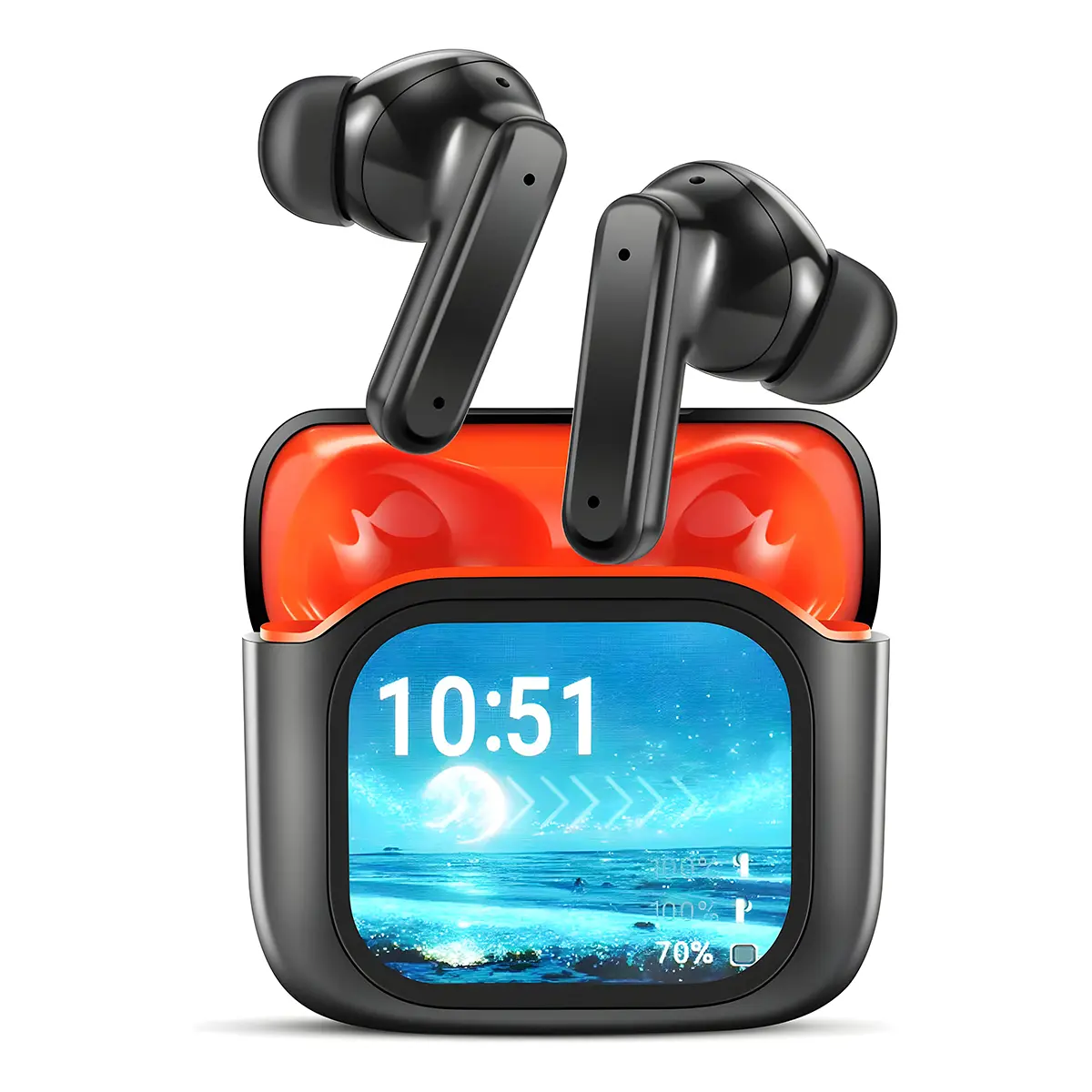keai BY16 Bluetooth 5.4 In-Ear Wireless Audio Earbuds - LED Display, High Fidelity, Sweatproof, Waterproof, Built-In Microphone, Sound Upgrade, Volume Control, Noise Cancellation, for Sports, Office Use, Compatible with Phones, PCs & Laptops, Electronic