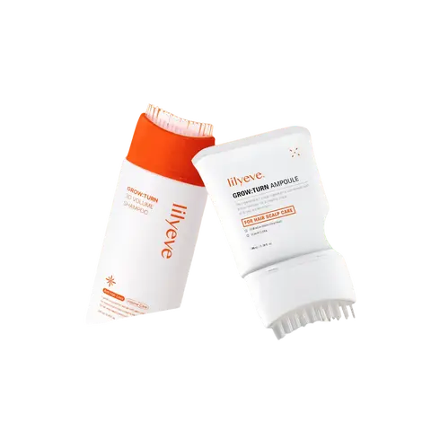 [LILYEVE] GROWTURN Hair Growth Duo | Hair Growth Serum with Built-In Brush & 3D Volume Brush Shampoo Set, Scalp Massager, Korean Hair Care