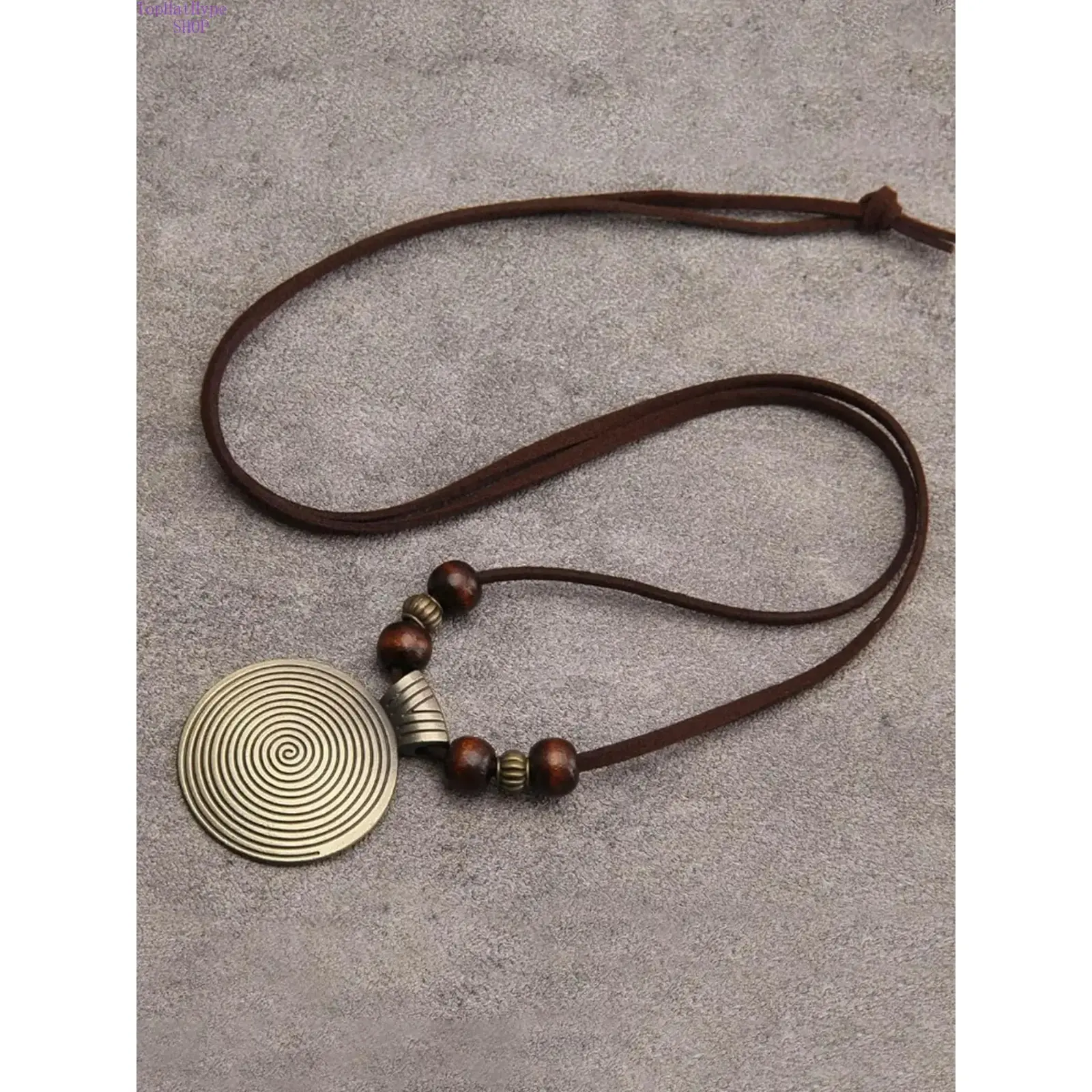 Women's Vintage Boho Spiral Pendant Necklace - PU Leather Braided Cord Long Sweater Chain, Dainty Layering Costume Jewelry, Versatile All-Match Accessory, Ideal for Daily Casual & Street Style, Necklaces for Women, Boho Necklaces