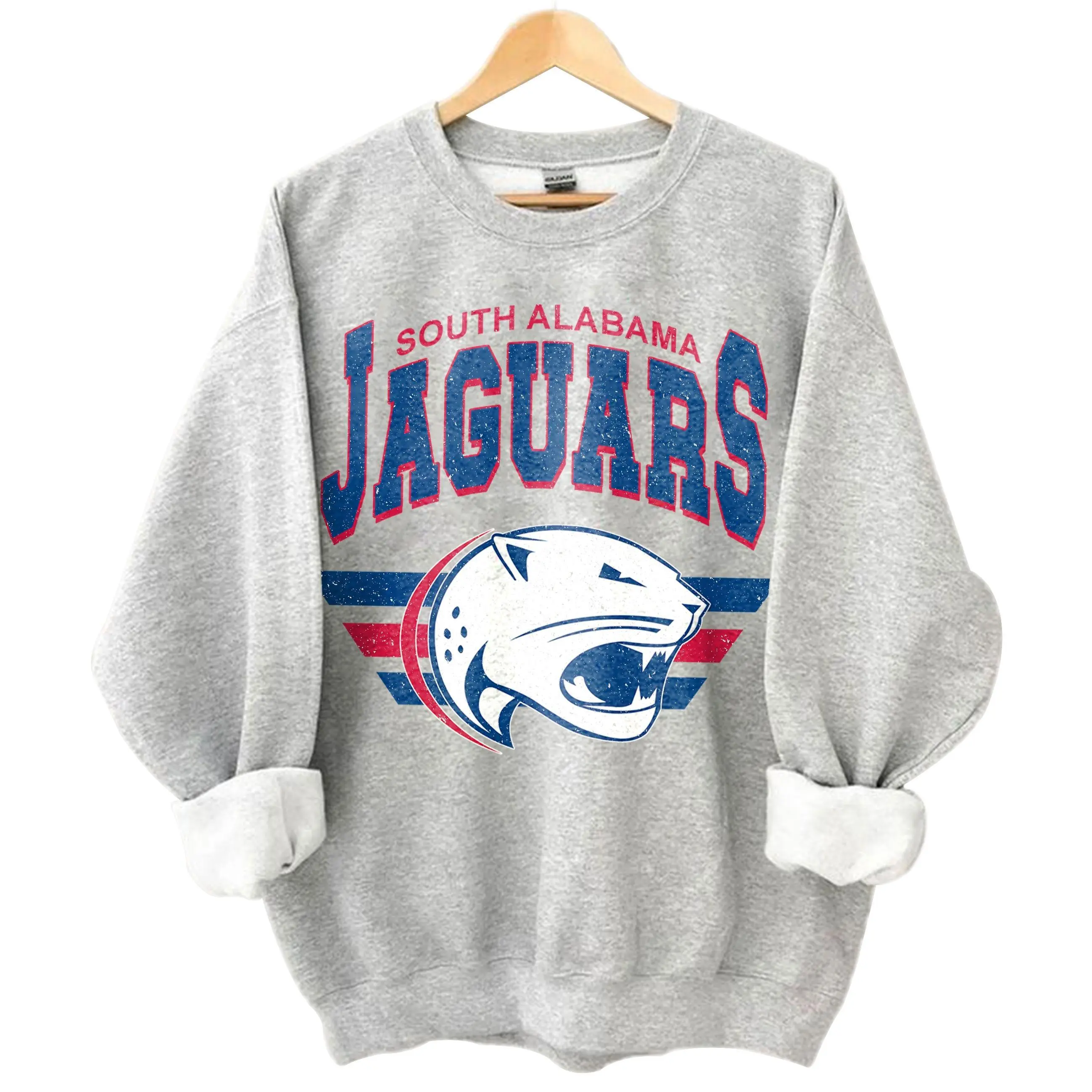 South Alabama Jaguars Vintage Football NCAA T-Shirt, Sweatshirt, Hoodie, University of South Alabama Retro Football NCAA Shirt, Cotton, Crewneck