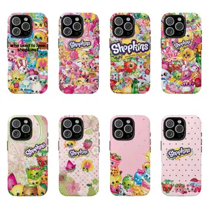 Shopkins cartoon print phone case, suitable for iPhone 11-17 Pro Max/Plus and Samsung Galaxy S23-25.