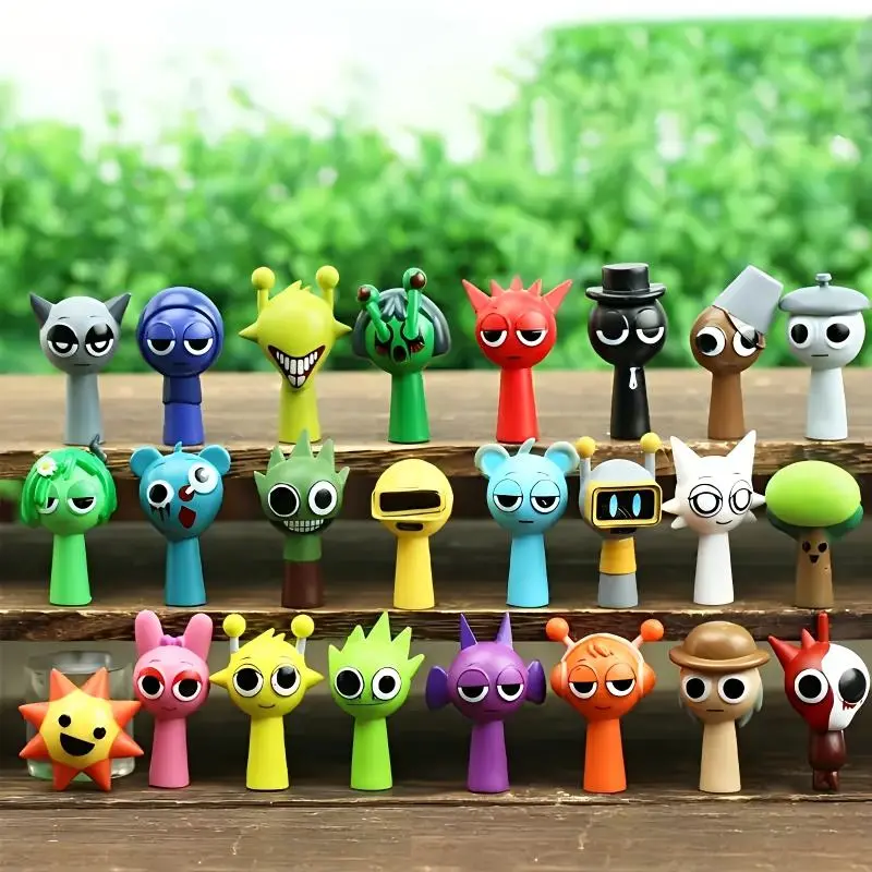 Sprunki Action Figures Set, 24 & 48-Piece Music Game Collection, Unique Gift for Adults & Kids, Whimsical Art Toy Set, Car & Desk Decoration, Toyset
