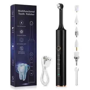Electric Teeth Cleaner Battery Toothbrush, 1 Box 4 Modes Tooth Polisher with Accessories, Portable Teeth Cleaner, Oral Care Tool for Adults, Personal Care Appliances for Home & Travel, Rechargeable Toothbrush