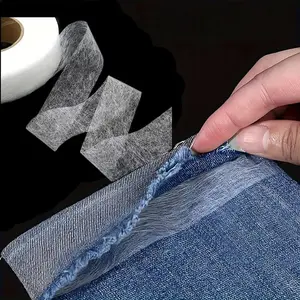 Iron-on Fusible Hem Tape, 1 Rolls No Sew Double Sided Adhesive Fabric Tape for Hemming Clothes, Pants, Curtains, DIY Crafts