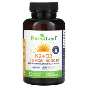 Forest Leaf K2 + D3, 100 mcg (5,000 IU), 60 Vegetable Capsules