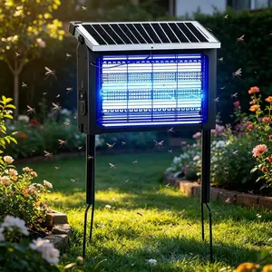 Zero Queen Outdoor Solar Powered,Mosquito Zapper Indoor with 4500V High Powered, Electric Fly Zapper with GroundingBracket, Rechargeable Waterproof Mosquito Killer, Fly Zapper, MosquitoKiller, Electric Trap Ideal for Patio,Backyard