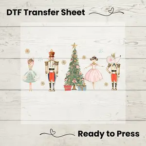 Nutcracker Christmas DTF, Dtf Transfer Sheet, Ready to Press, Custom Dtf, DIY Heat Transfer, Ballet Lover Gift, Holiday Sweater