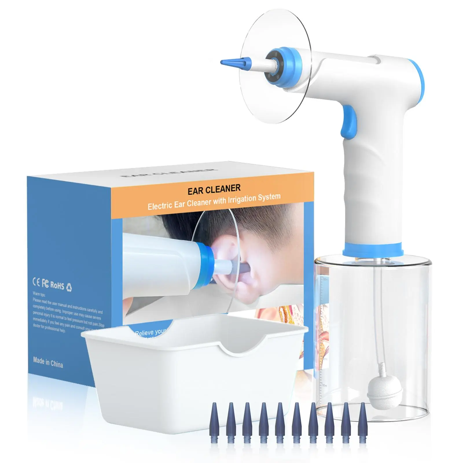Electric Ear Rinsing Kit, 1-Set Ear Cleaning Tool Kit, Personal Care Accessories, Earwax Removal Tool and Ear Cleaning Machine with Water Spray, Ear Irrigation System, Ear Canal Cleaner, Earwax Remover, Earcleaner