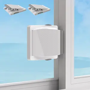 Sliding Door Lock(2 Pack) - No-Drill Sliding Glass Door Lock for Window Locks, Patios, Closet Doorsand  Proofing, Heavy Duty  Adhesive No Drilling (White)Quesear