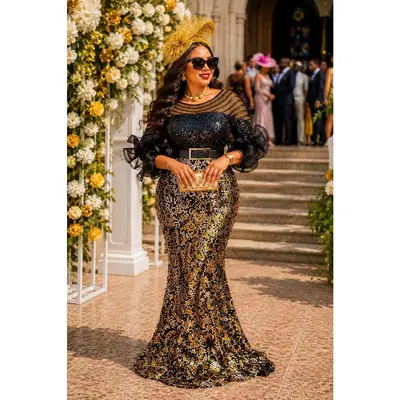 black gold wedding guest dress Dress A-line wedding dress with