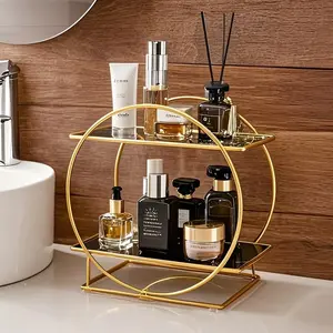 Metal Shelf for Living Room and Bathroom, UV Protection Material, Detachable and Portable, Cosmetics and Doll Storage, Decorative Organizer