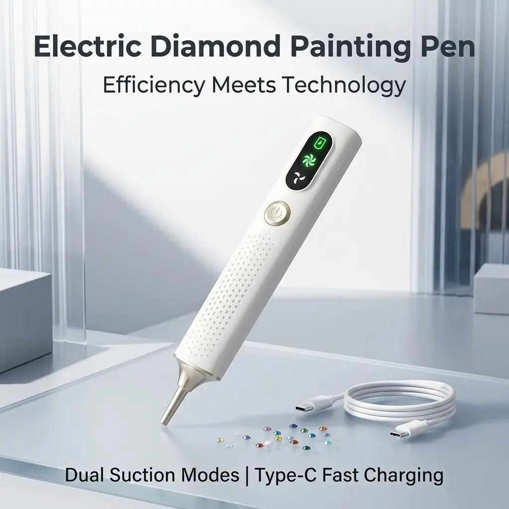 Wireless Electric Diamond Painting Pen, Diamond Painting Tools, Diamond Art Tools, Cordless Rechargeable 2-Speed Suction Vibration Drill Pen, Lightweight Ergonomic Labor-Saving Dotting Tool, No Sticky Hands DIY Craft Supplies, Adult Relaxation Therapy