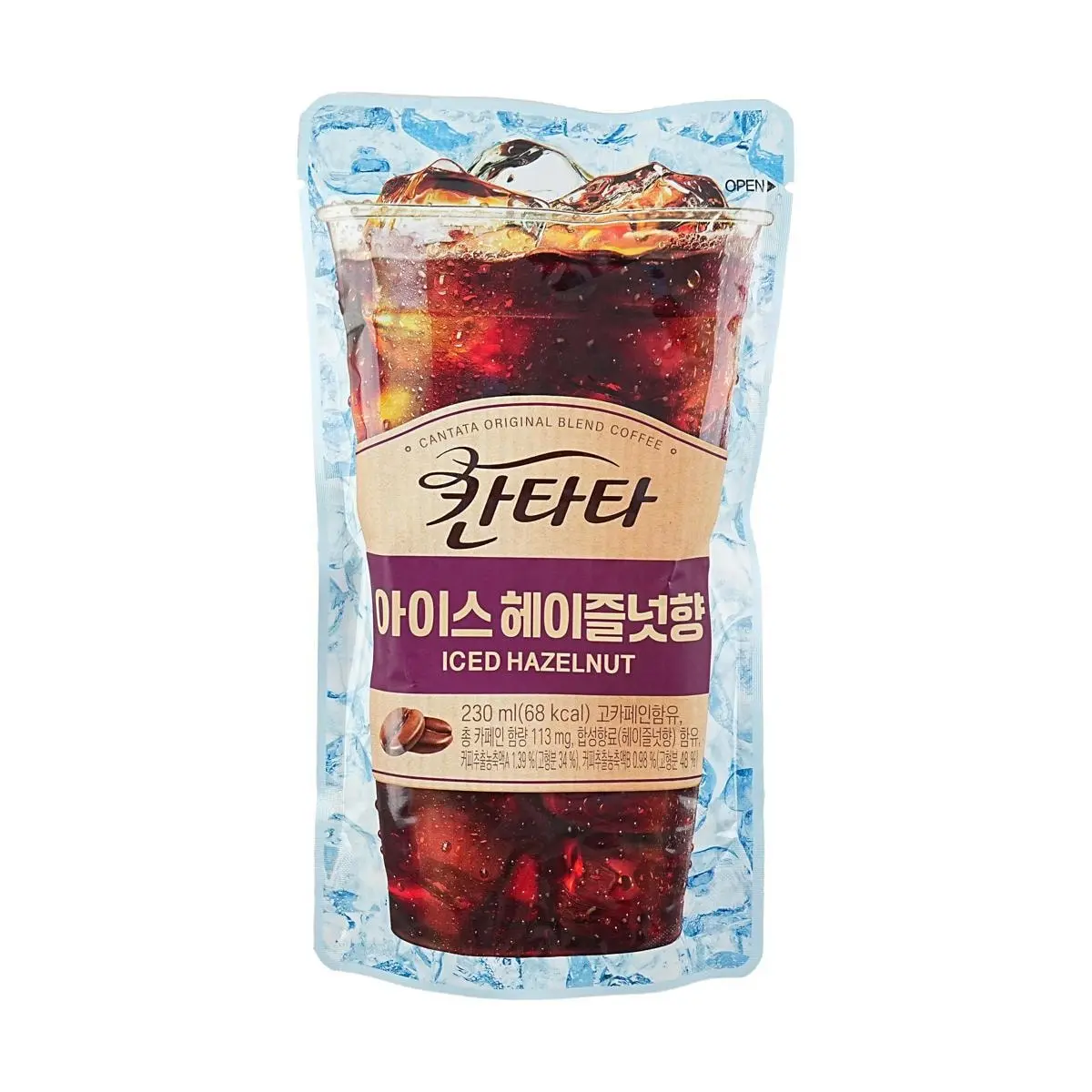 LOTTE Contata Ice Hazelnut Coffee Drink 230ml - Low Calorie, Korean Convenience Store Favorite