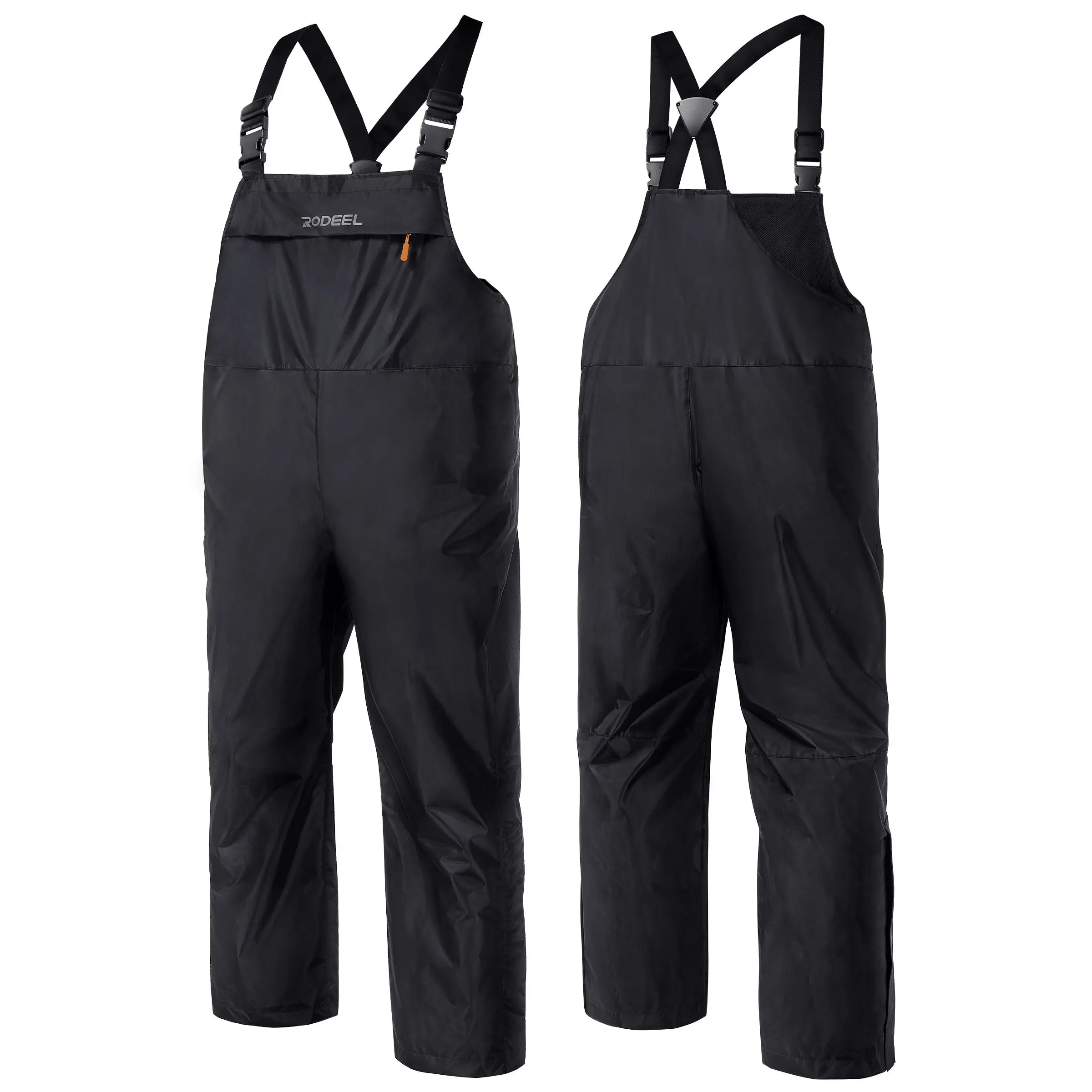 RODEEL 717 Men's Waterproof Bib Overalls - Loose Relaxed Fit Shell Fabric Workwear with Adjustable Suspenders, Chest Pocket, Mesh Sweat-Wicking Design for Outdoor Construction, Gardening, Holiday Gift