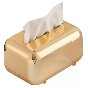 Vintage Tissue Box, 1 Count Luxury Tissue Box Cover, Electroplated Tissue Box Holder, Bathroom Accessories, Bathroom Organizer & Storage, Tissue Dispenser, Bathroom Decor Supplies