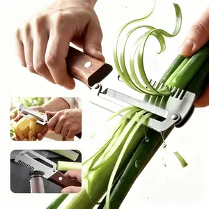 Multi-Functional Vegetable & Fruit Peeler 3-in-1 Stainless Steel Sharp Blade with Wooden Handle Bottle Opener Grater Kitchen Tool for Potato Carrot Pumpkin Peeling