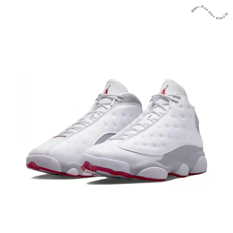 White and Grey High-Top Retro Sneakers with Leather Upper and Holographic Eye Detail for Classic Court Style