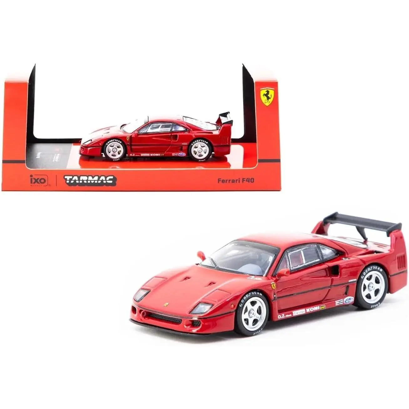 New IXO x Tarmac Works 1:64 Scale Red Ferrari F40 Diecast Model Car, Collectible Item with Part Number T64R-076-RE2
