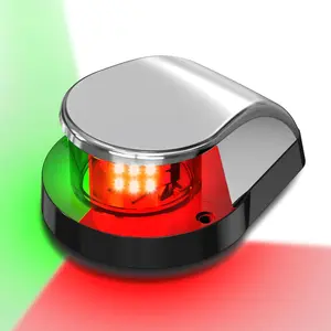 Boat Navigation Lights, Red and Green Marine LED Bow Lights, IP67 Waterproof, Rust-Resistant, Ideal for Pontoon, Skiff, Small Boats and Yacht (Silver)