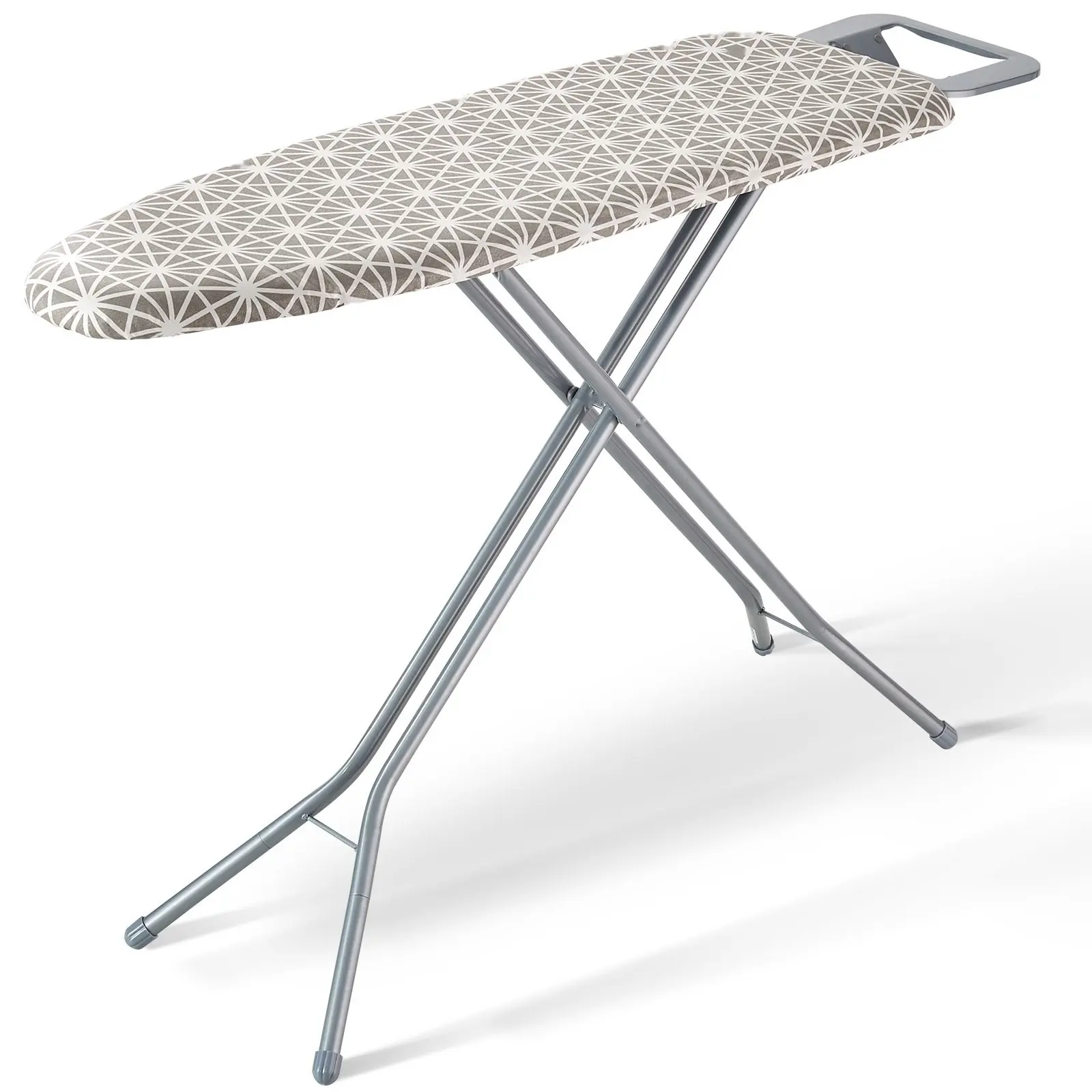 Ironing Board With Large 51 x 13 Ironing Surface, Thickened 4-Layer Board, Heat-Resistant Cover And 100% Cotton Cover, 7 Adjustable Heights, Sturdy Steel Frame, Removable Cover, Easy Storage, Ideal For Home Laundry Room Use