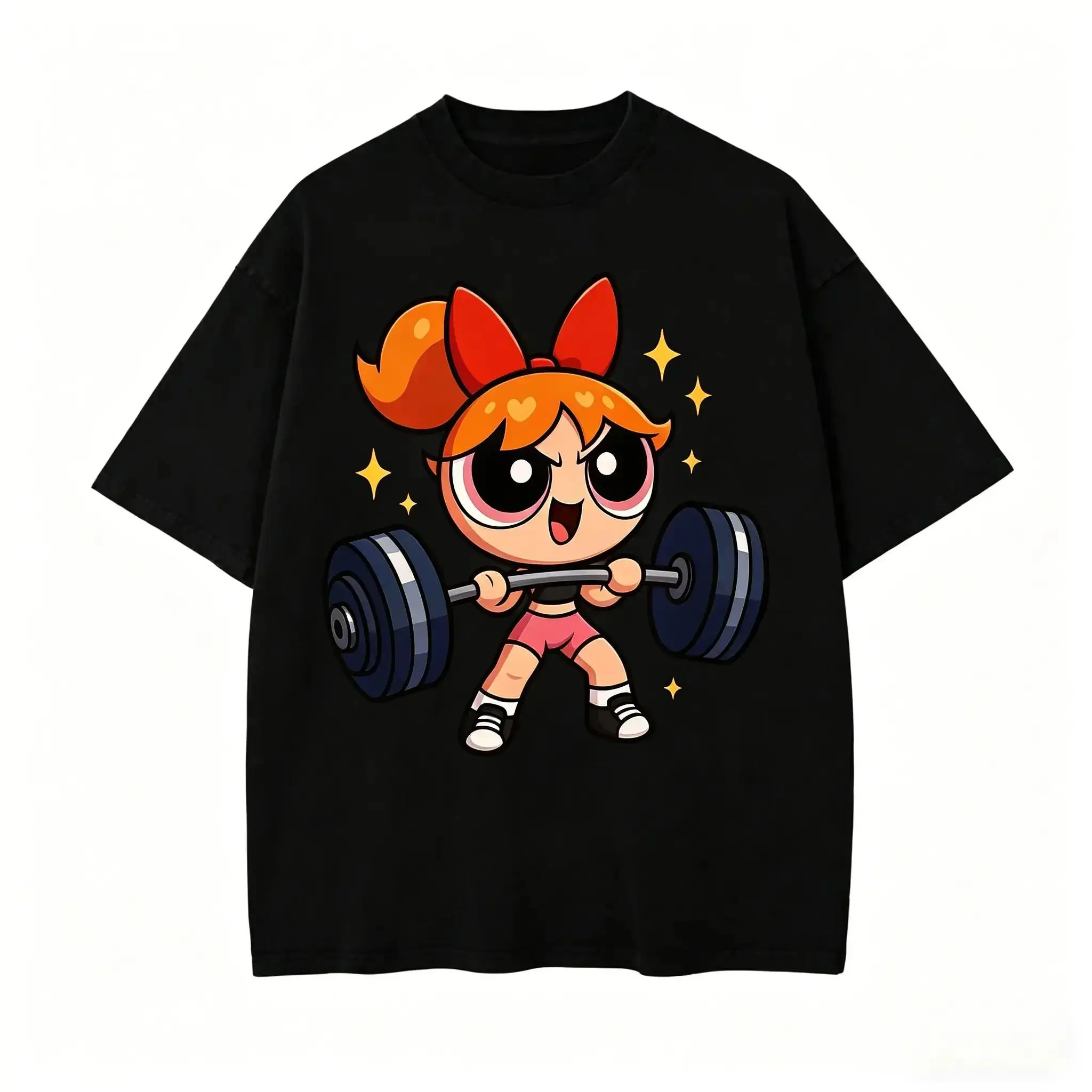 Cute Y2k Blossom # Powerpuf Gym Girl Graphic Tee, Y2K # Powerpuf Fitness, Girl Power Weightlifting, Bodybuilding Shirt, Pump Cover Gym Tee for Men Women, Youth & Adult