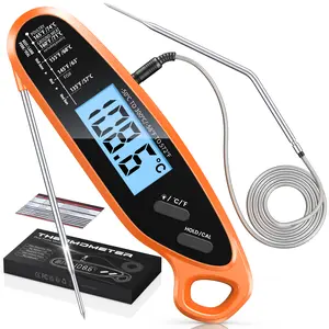 Read Meat Thermometer Digital with Dual Probe & Large Backlit, Food Thermometer for Cooking & Grilling, for Candy/Baking/Oven/BBQ/Grill/Smoker, Pink Kitchen Accessories, Gifts for Women